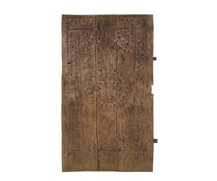 unikátní dekorativní dveře Grimaud z recyklovaného hnědého dřeva Nature – 80*7*143 cm Chic Antique