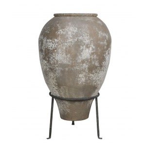 Béžový antik květináč s podstavcem Chic Antique – Ø 49*85 cm