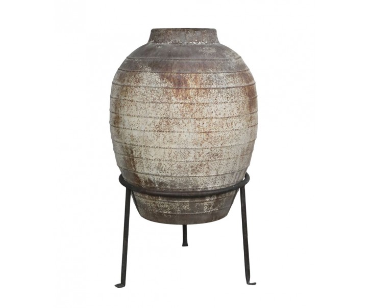 Béžový antik květináč s podstavcem Chic Antique – Ø 50*76 cm Chic Antique