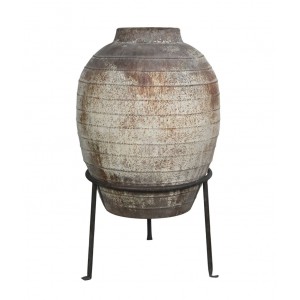 Béžový antik květináč s podstavcem Chic Antique – Ø 50*76 cm