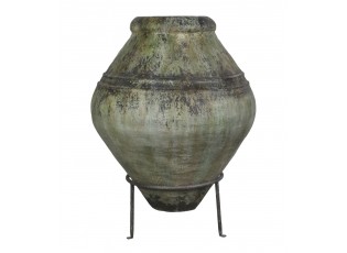 Zelený antik květináč s podstavcem Chic Antique – Ø 75*103,5 cm