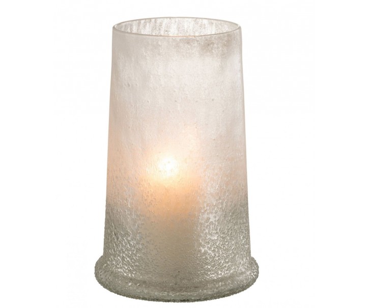 velká bílá skleněná lampa Hurricane Sugar – 17,5*17,5*28 cm J-Line by Jolipa