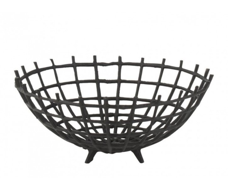 Děrovaná černá miska Granient – 29,5*29,5*13 cm J-Line by Jolipa