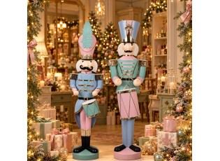 Kovová dekorace Louskáček Nutcracker s bubínkem - 32*25*122 cm