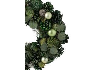 Zelený vánoční věnec se šiškami Pinecone – 34*34*8 cm