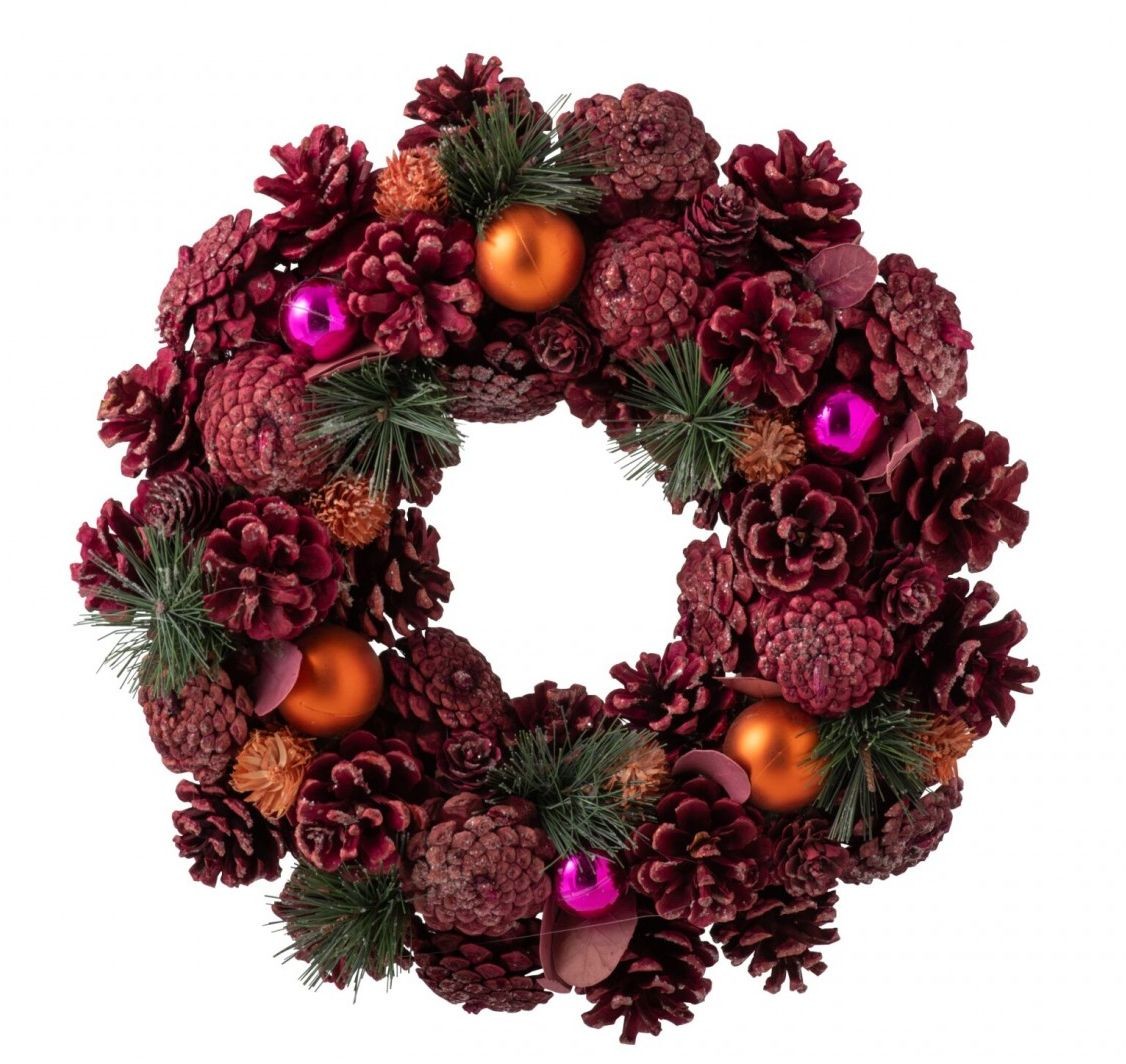 Růžový vánoční věnec se šiškami Pinecone – 34*34*8 cm J-Line by Jolipa Růžový vánoční věnec se šiškami Pinecone – 34*34*8 cm J-Line by Jolipa