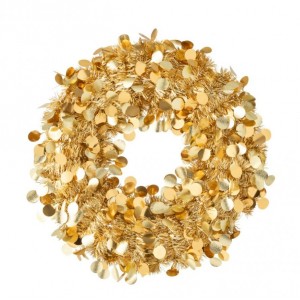 Zlatý lesklý vánoční věnec Sparkling M – 46*46*4 cm