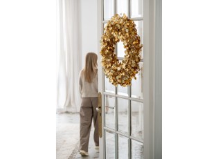 Zlatý lesklý vánoční věnec Sparkling L – 60*60*6 cm