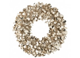 Champagne veliký lesklý vánoční věnec Sparkling L – 60*60*6 cm