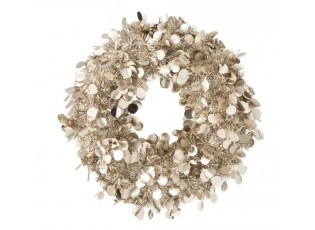 Champagne lesklý vánoční věnec Sparkling M – 46*46*4 cm