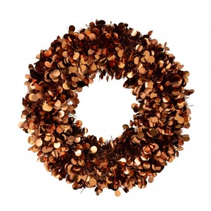 Bronzový lesklý vánoční věnec Sparkling L – 60*60*6 cm