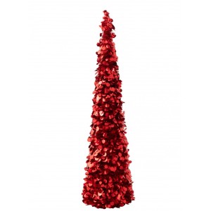 Veliký červený lesklý vánoční strom Sparkling L – 24*24*132 cm