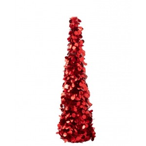 Červený lesklý vánoční strom Sparkling M – 19*19*84 cm