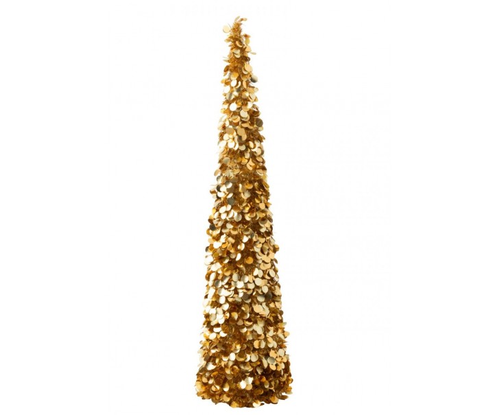 Veliký zlatý lesklý vánoční strom Sparkling L – 24*24*132 cm J-Line by Jolipa