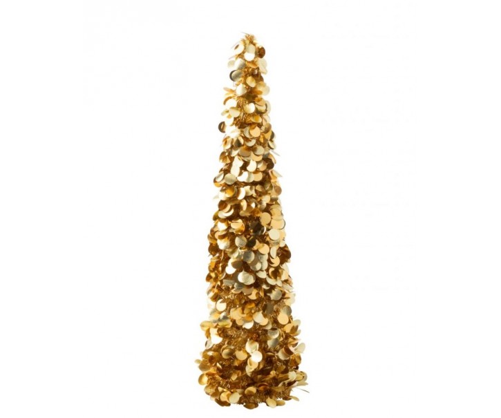 Zlatý lesklý vánoční strom Sparkling M – 19*19*84 cm J-Line by Jolipa