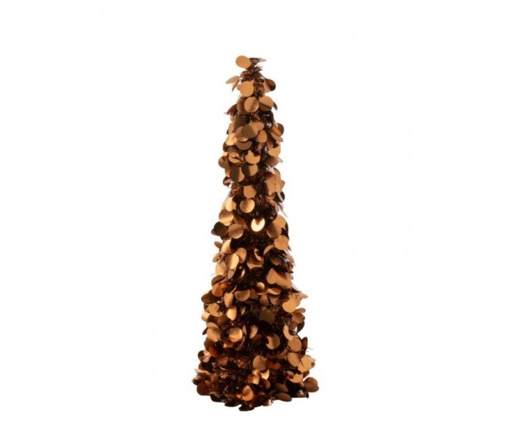 Bronzový lesklý vánoční stromek Sparkling – 14*14*60 cm J-Line by Jolipa