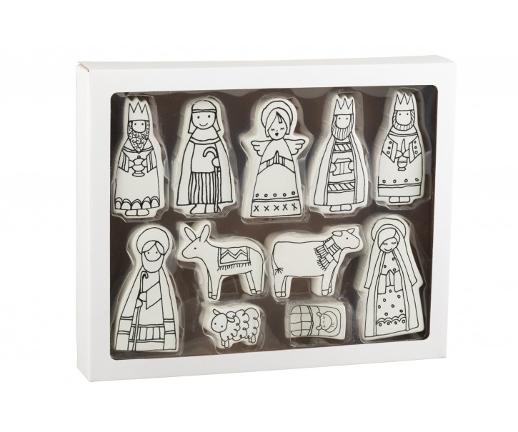 Vánoční Betlém s 11ks figurek – 7,5*3*14 cm J-Line by Jolipa