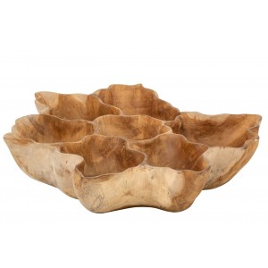 Dekorativní tác Ella nepravidelné tvary z přírodního dřeva teak – 64*54*17 cm