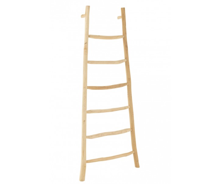 Žebřík se 6 stupni z přírodního teakového dřeva – 81*12*185 cm J-Line by Jolipa