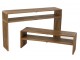 Sada 2 konzolových stolů Cubic s policí z teakového dřeva – 130*30*80 / 118*30*40 cm J-Line by Jolipa