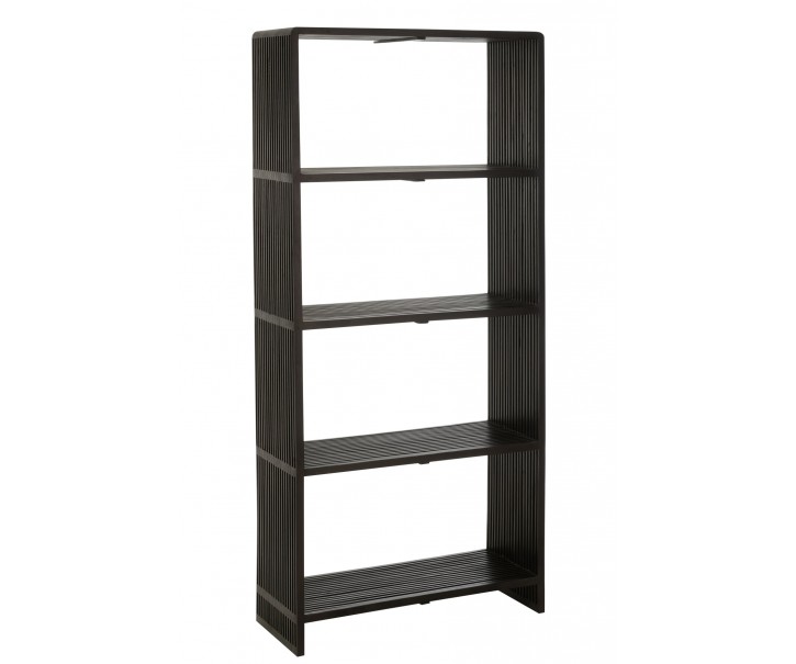 Knihovna J-line Cubic se 4 policemi z teakového dřeva černý – 88*35*190 cm J-Line by Jolipa