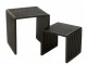 Sada 2 konferenčních stolků Cubic z teaku černá – 50*45*50 / 40*40*35 cm J-Line by Jolipa