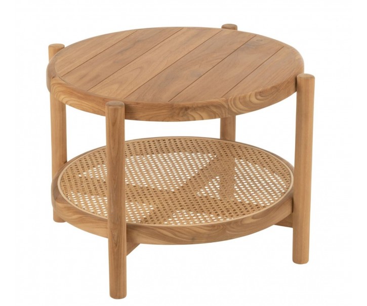 Kulatý konferenční stolek z přírodního teakového dřeva – 68*68*46 cm J-Line by Jolipa