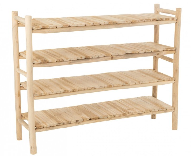Regál z přírodního teakového dřeva Rack Ranch – 140*40*110 cm J-Line by Jolipa