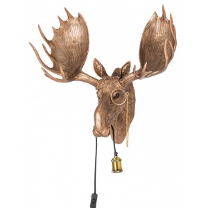 Nástěnná lampa hlava Losa z polyresinu měděné barvy – 65*38*65 cm