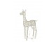 Bílá kovová svítící LED dekorace sob Reindeer LED – 85*22*110 cm J-Line by Jolipa