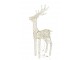 Bílá kovová svítící LED dekorace sob Reindeer LED – 79*22*120 cm J-Line by Jolipa