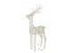 Bílá kovová svítící LED dekorace sob Reindeer LED – 79*22*120 cm J-Line by Jolipa