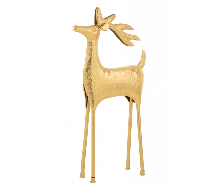 Dekorativní kovový sob Reindeer zlatý – 43*15*87 cm J-Line by Jolipa