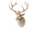 Nástěnná béžová dekorace hlava jelena Deer s kožíškem L – 37*32*48 cm J-Line by Jolipa