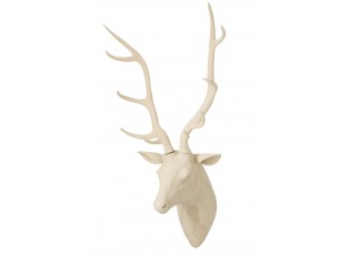 Béžová veliká nástěnná hlava jelena Deer z polyresinu XL – 57*38*103 cm