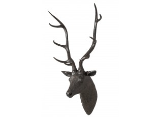 Černá veliká nástěnná hlava jelena Deer z polyresinu XL – 57*38*103 cm