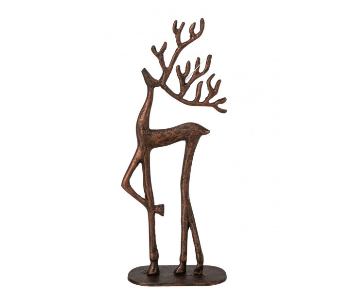 Malá soška soba na podstavci z měděného hliníku – 14*8*37 cm J-Line by Jolipa