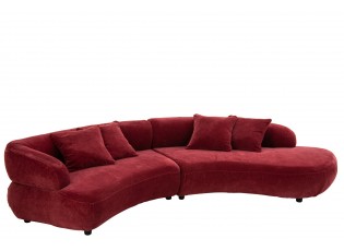 Luxusní 4místná zakřivená pohovka ve vínové barvě se 4 polštáři Luxury – 320*106*73 cm