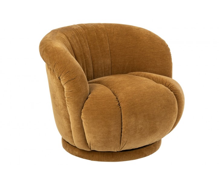 Luxusní otočné křeslo v okrové barvě Luxury – 87*84*70 cm J-Line by Jolipa