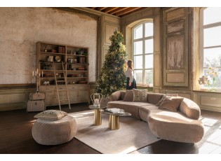 Taupe kulatá podnožka Luxury - Elegance a pohodlí pro váš domov – 79*79*38 cm