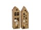 Set 2ks zlatý antik svícen domek na čajovou svíčku - 8*7*27 cm J-Line by Jolipa