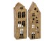 Set 2ks zlatý antik svícen domek na čajovou svíčku - 8*7*27 cm J-Line by Jolipa