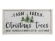 Dekorační bílá nástěnná cedule Christmas Trees – 61*2,5*30,5 cm Chic Antique