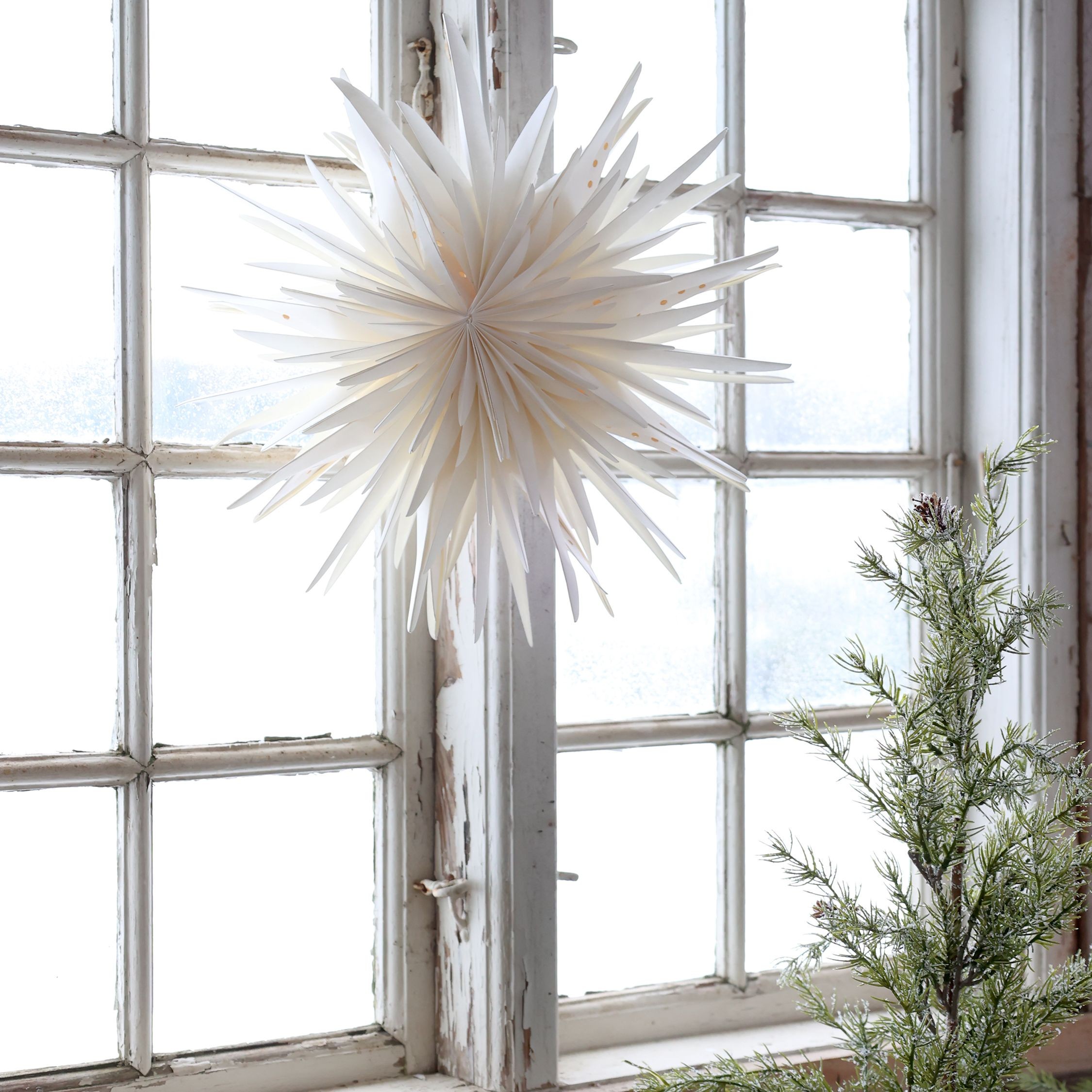Závěsná krémová papírová hvězda Vintage Paper Star – Ø 40 cm Chic Antique Závěsná krémová papírová hvězda Vintage Paper Star – Ø 40 cm Chic Antique