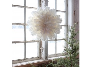 Závěsná krémová papírová hvězda květina Vintage Paper Star – Ø 40 cm