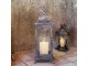 Bronzová antik kovová lucerna se zdobením Marroque – 20*20*62 cm Chic Antique
