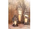 Bronzová antik kovová lucerna se zdobením Marroque – 20*20*62 cm Chic Antique
