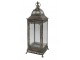 Bronzová antik kovová lucerna se zdobením Marroque – 20*20*62 cm Chic Antique