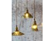 Elegantní skleněný lustr s vlnitým zeleným stínidlem Olive Brass – Ø 26*14 cm Chic Antique