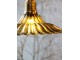 Elegantní skleněný lustr s vlnitým zeleným stínidlem Olive Brass – Ø 26*14 cm Chic Antique
